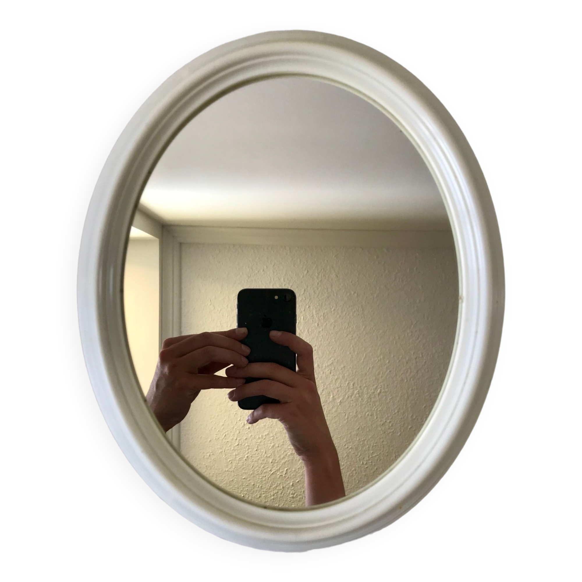 Oval plastic mirror 70s