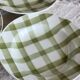 4 assiettes creuses vintage en faïence Moulin Des Loups modèle Nappe vert