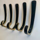 Brass wall hooks from Herta Baller, set of 5