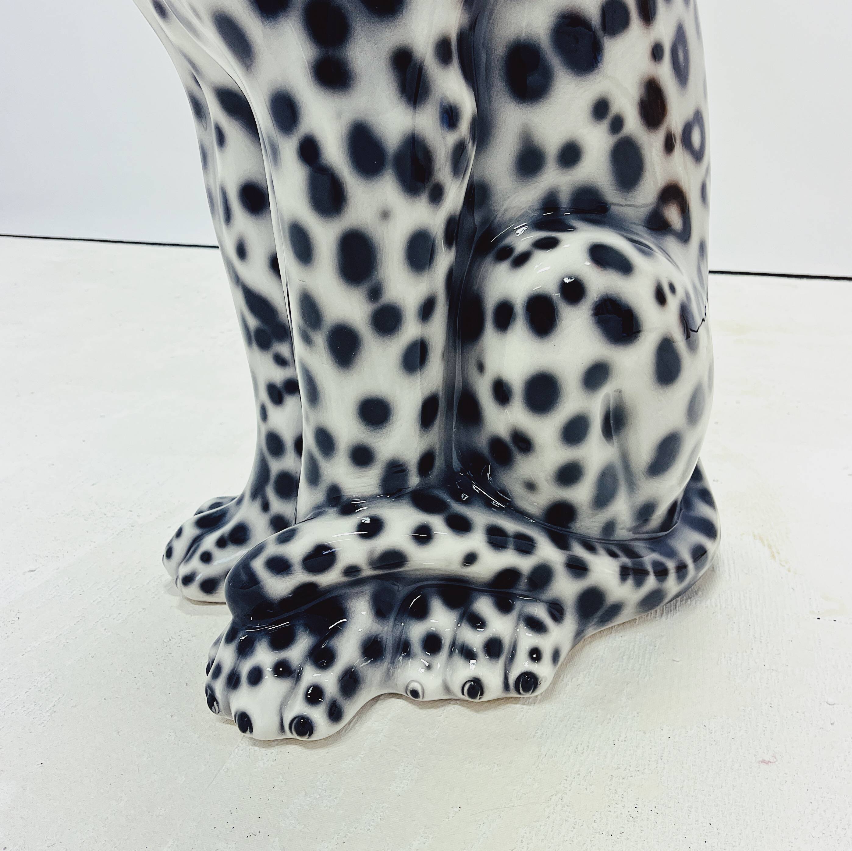 Snow Leopard Ceramic Statue