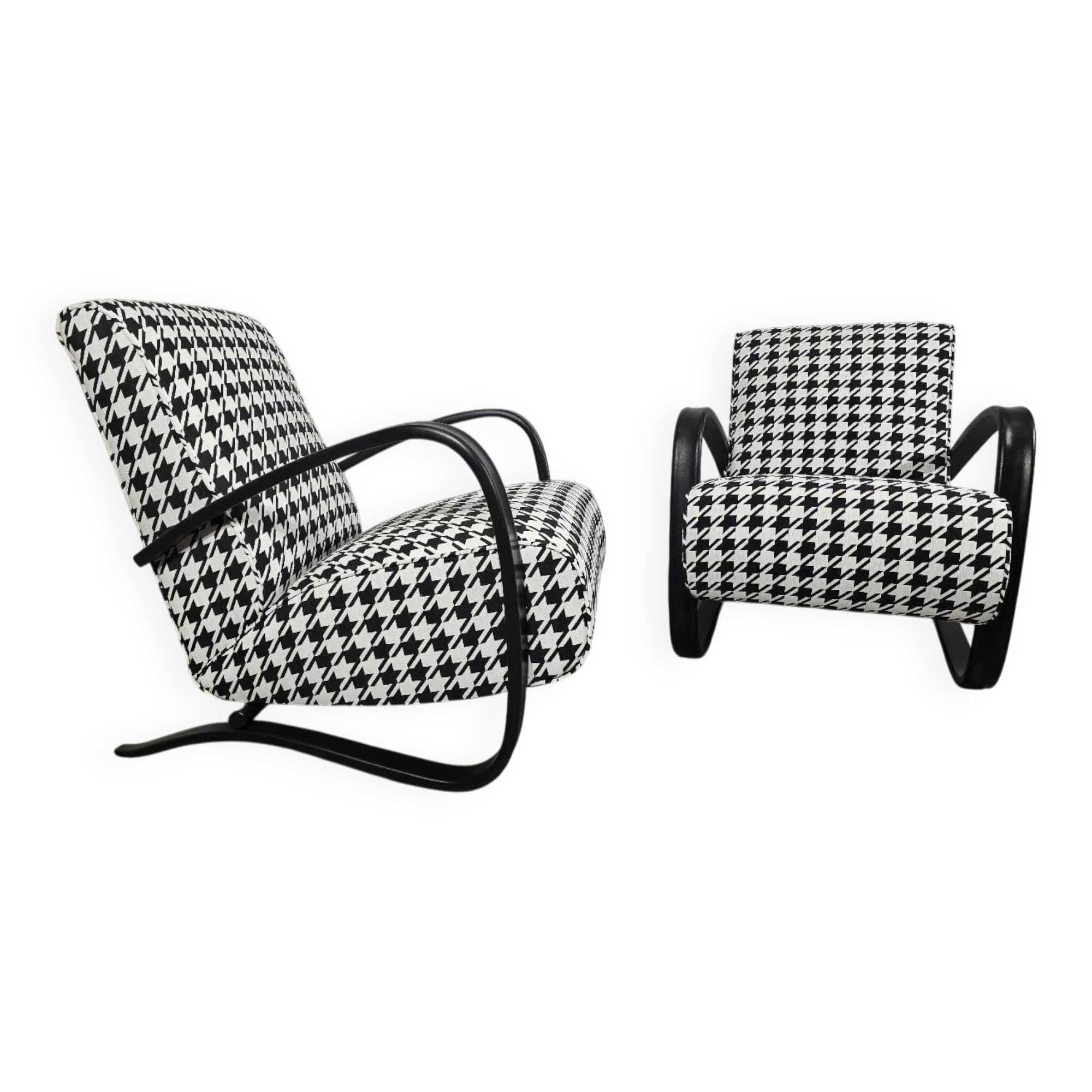 Ensemble de fauteuils H-269 par Jindřich Halabala, années 1940.