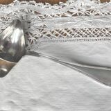 Ercuis silver-plated metal sauce spoon / ladle, ribbon model