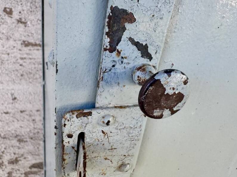 Old metal locker with 4 doors