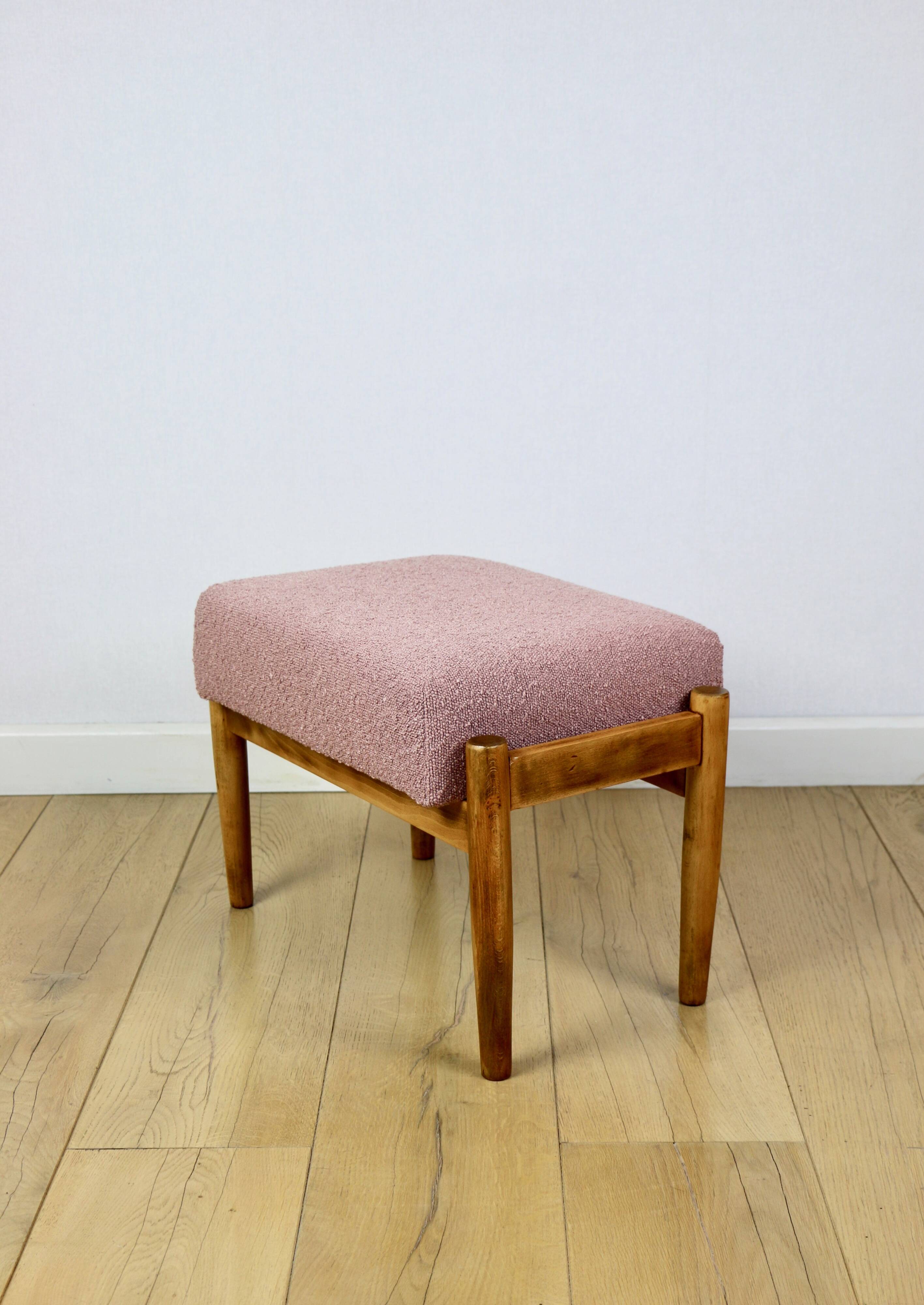 Edmund Homa stool pink boucle seat