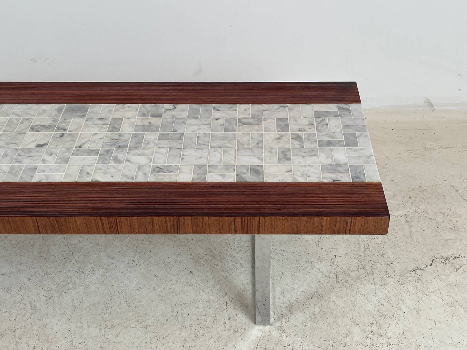 "SEM" coffee table in marble and rosewood 1970