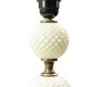 Vintage Table Lamp Frosted Milk Glass Brass Hobnail 1970s
