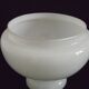 French vintage set of 4 white opaline glass lantern-style replacement shades.