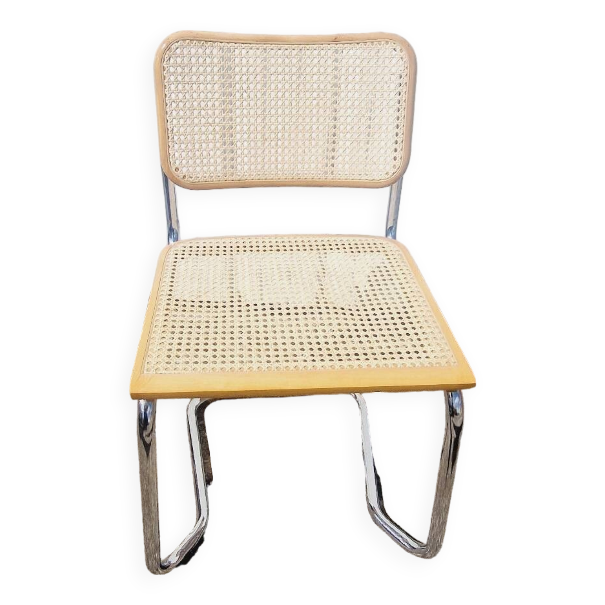 Vintage Breuer style caned chair