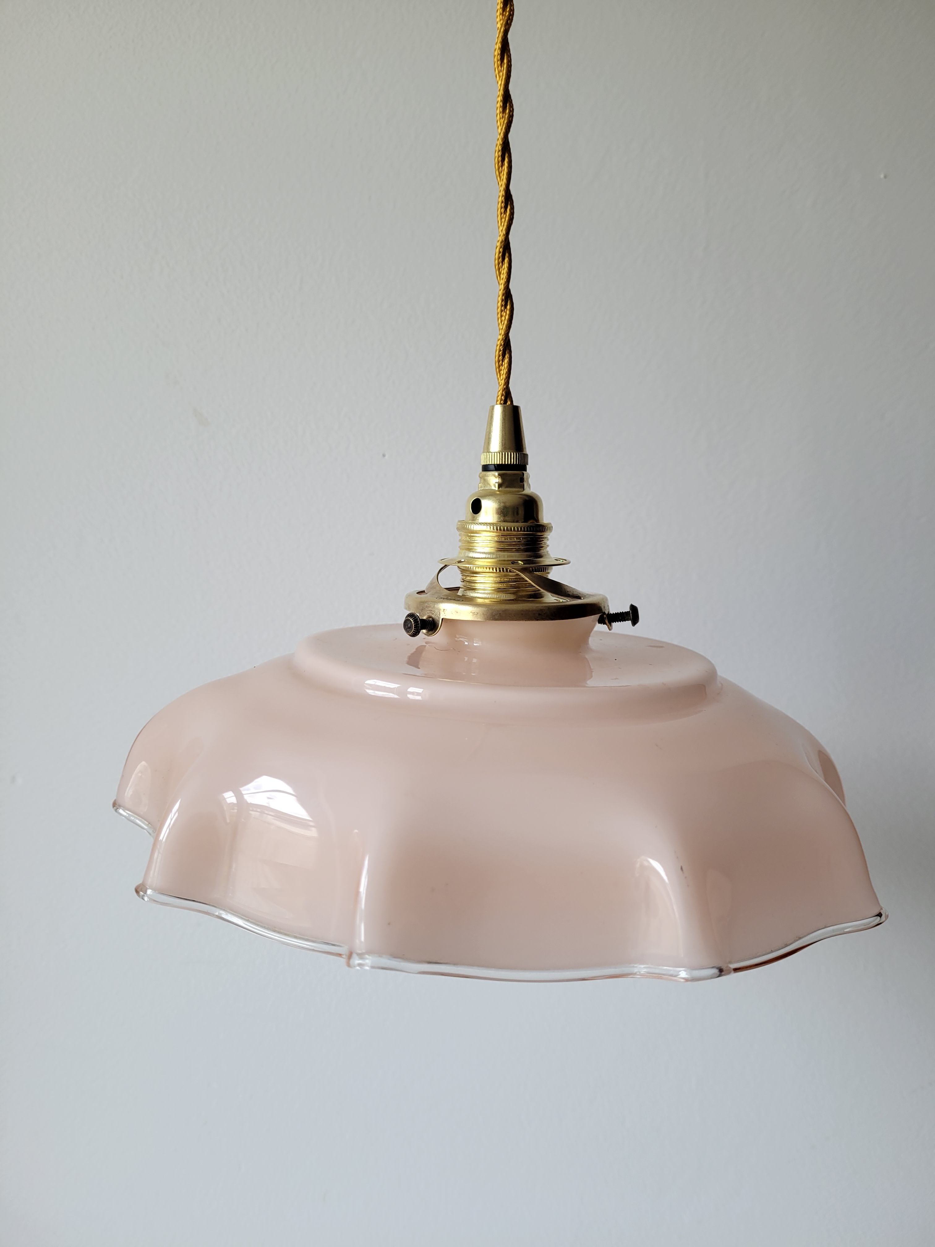 Suspension en opaline rose