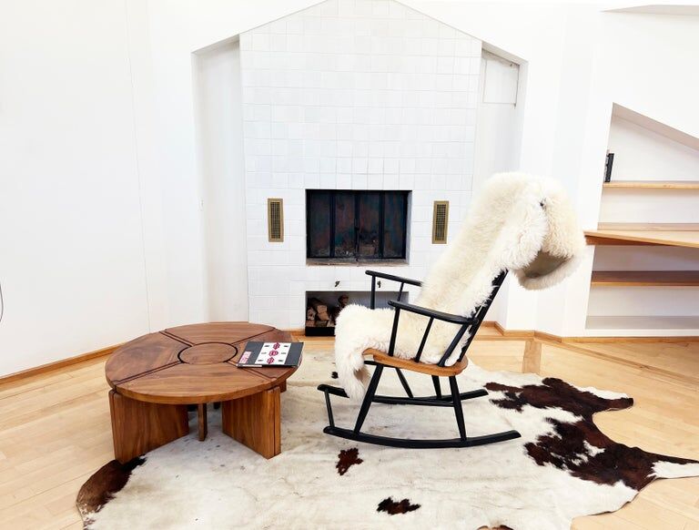 Modular "nuclear" bench + 5-piece coffee table 1940s