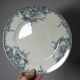 6 antique Boch Frères Keramis plates, Dauphin model, blue decoration, 19th-20th century.