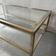 Grande table basse vintage verre et laiton – années 1960-1970