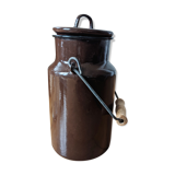 Pot en tôle émaillée marron