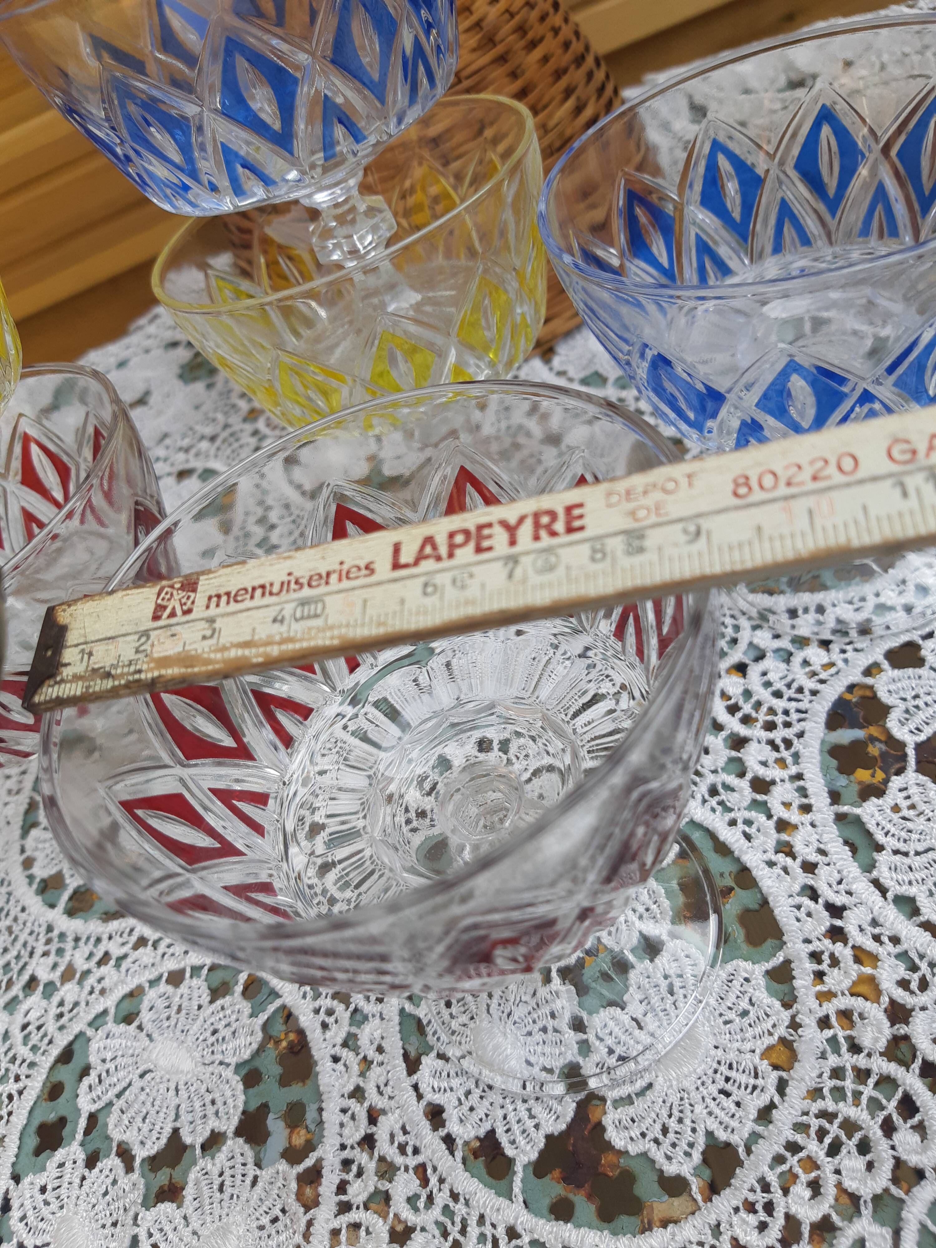 Vintage Harlequin crystal cut glass