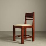 Set of 4 Dutch Hague School oak dining chairs, 1925-1935