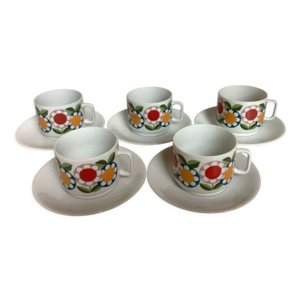 Five large bavaria flower cups with five sub-cups
