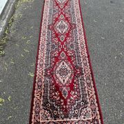 Burgundy wool hallway rug Saphir 85x350cm