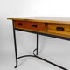 Bureau moderniste en merisier et fer forgé, circa 1980