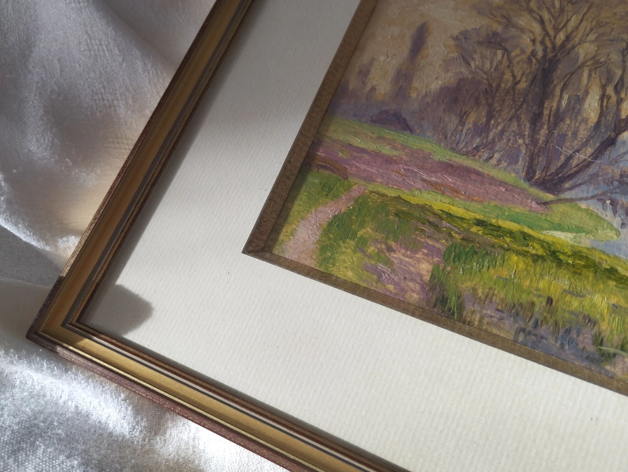 Henri Rosier, Ponds of Ville d'Avray. Oil on framed paper.