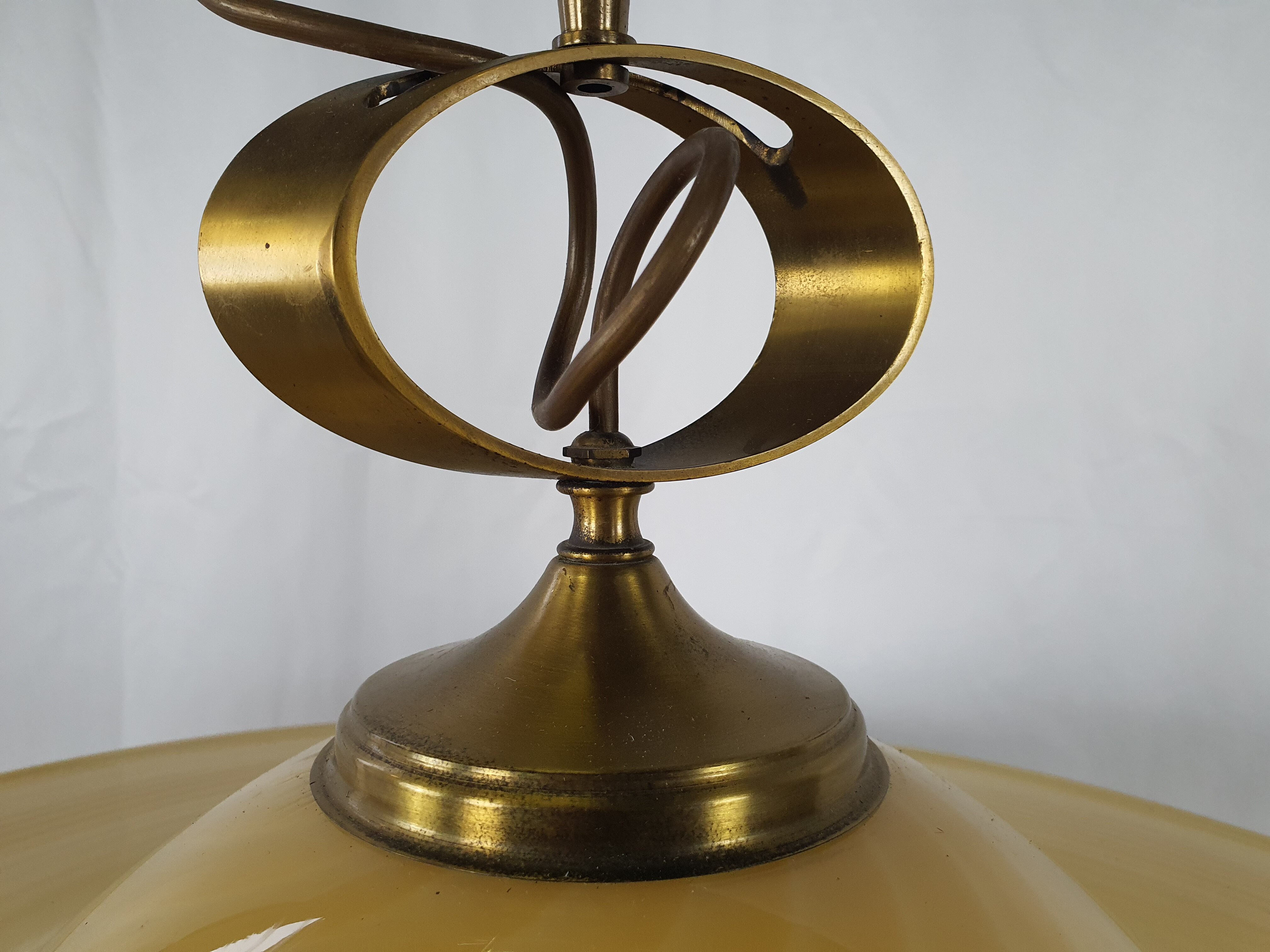 Lustre en verre de Murano et laiton avec double support