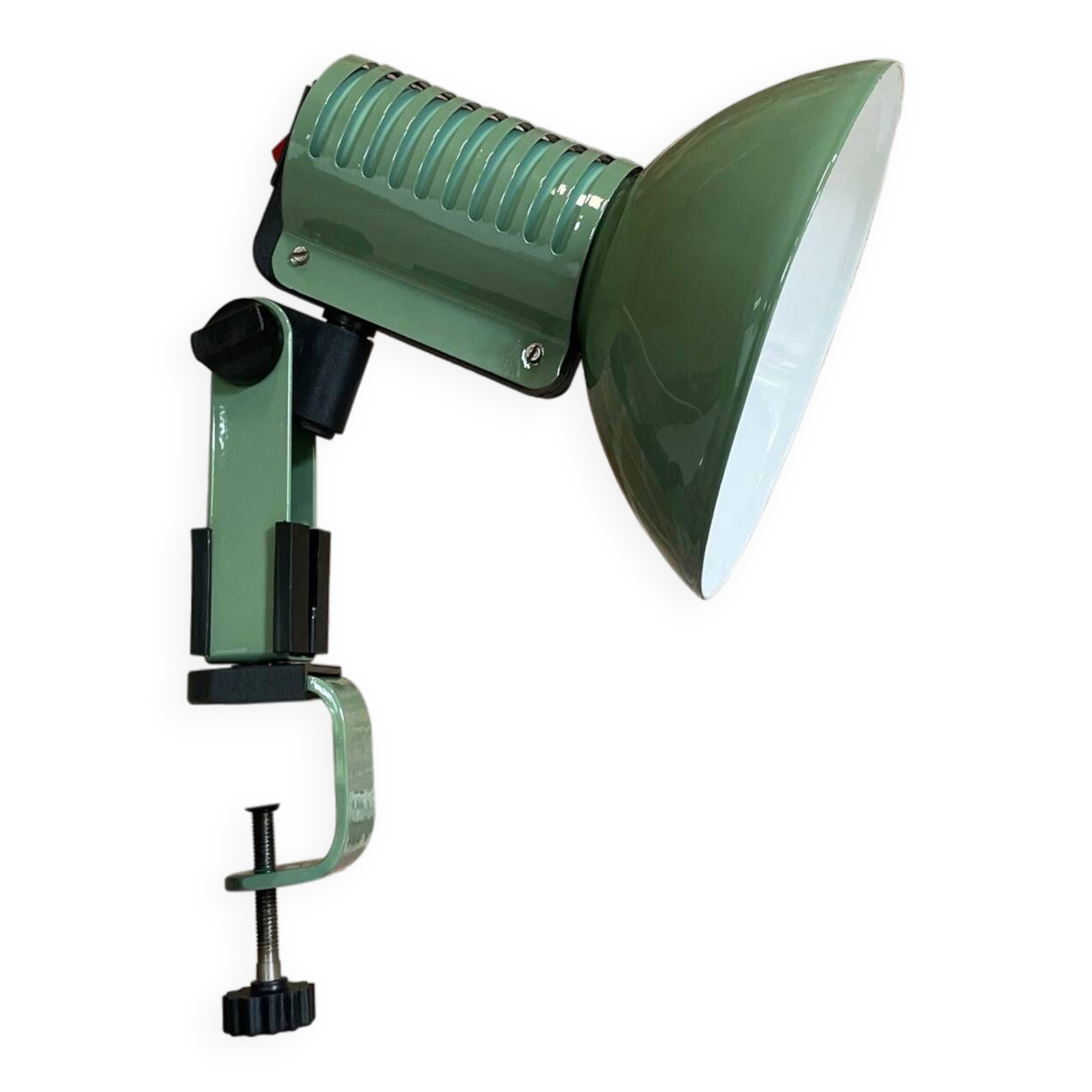 Green lamp with vice, ART,  1980s.