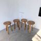 Set of 4 tripod stools from the 1950s.