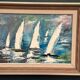 Original Swedish Oil on Panel – “Sailboats” by Bertil Thorell,  Signed