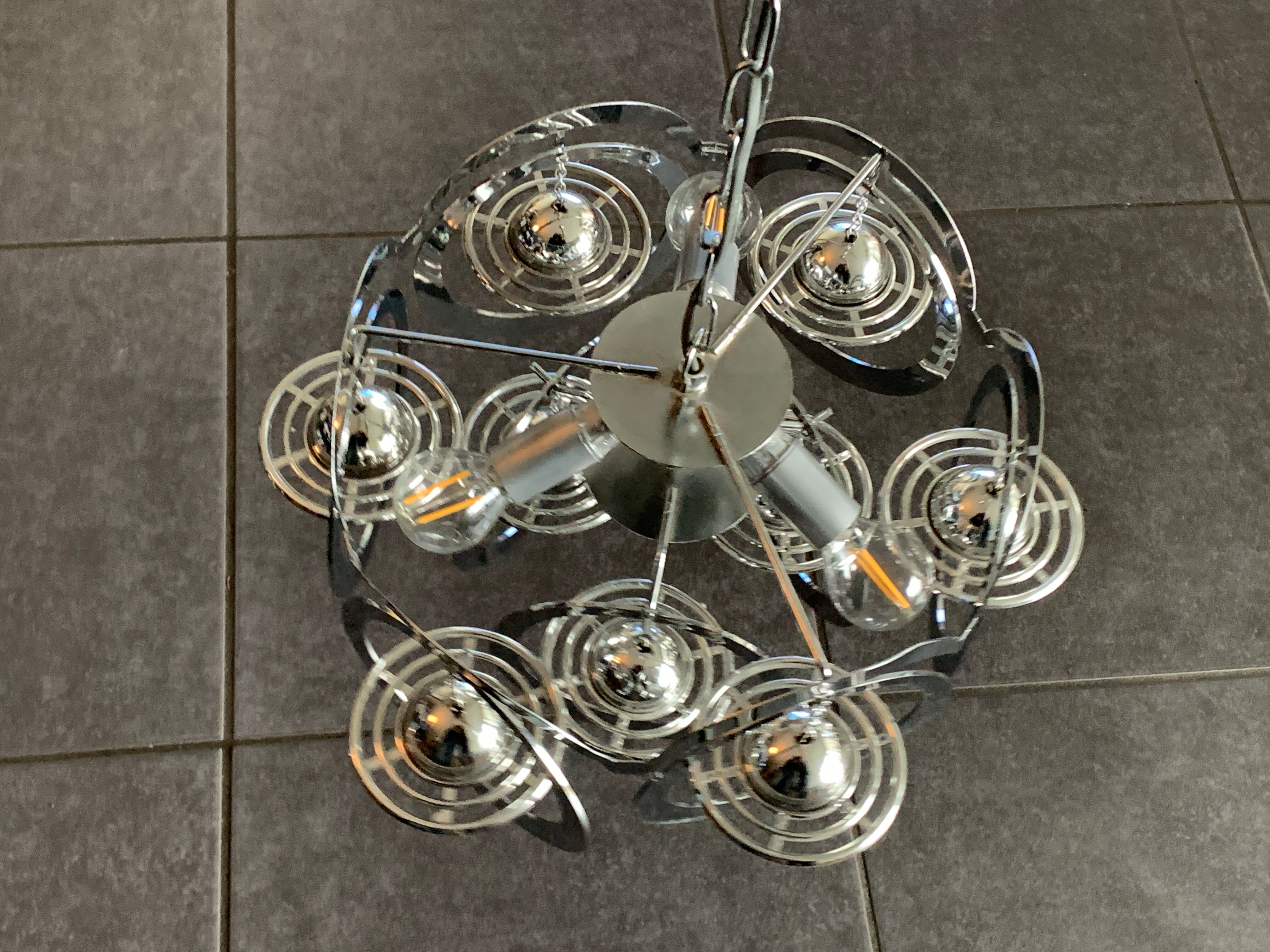 Chandelier planets Saturns, Space age, Italian design 1970