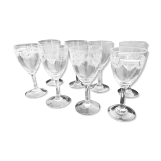 8 verres à Porto en cristal, modèle Manon de la cristallerie de Saint Louis