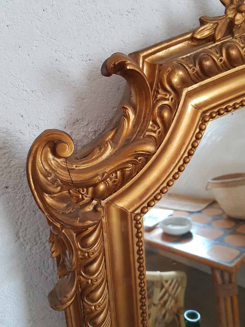 Former mirror gilded with pediment - 153 x 101 - Style Napoleon III
