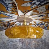 Pendant light, chandelier, rattan flower petals and vintage globe
