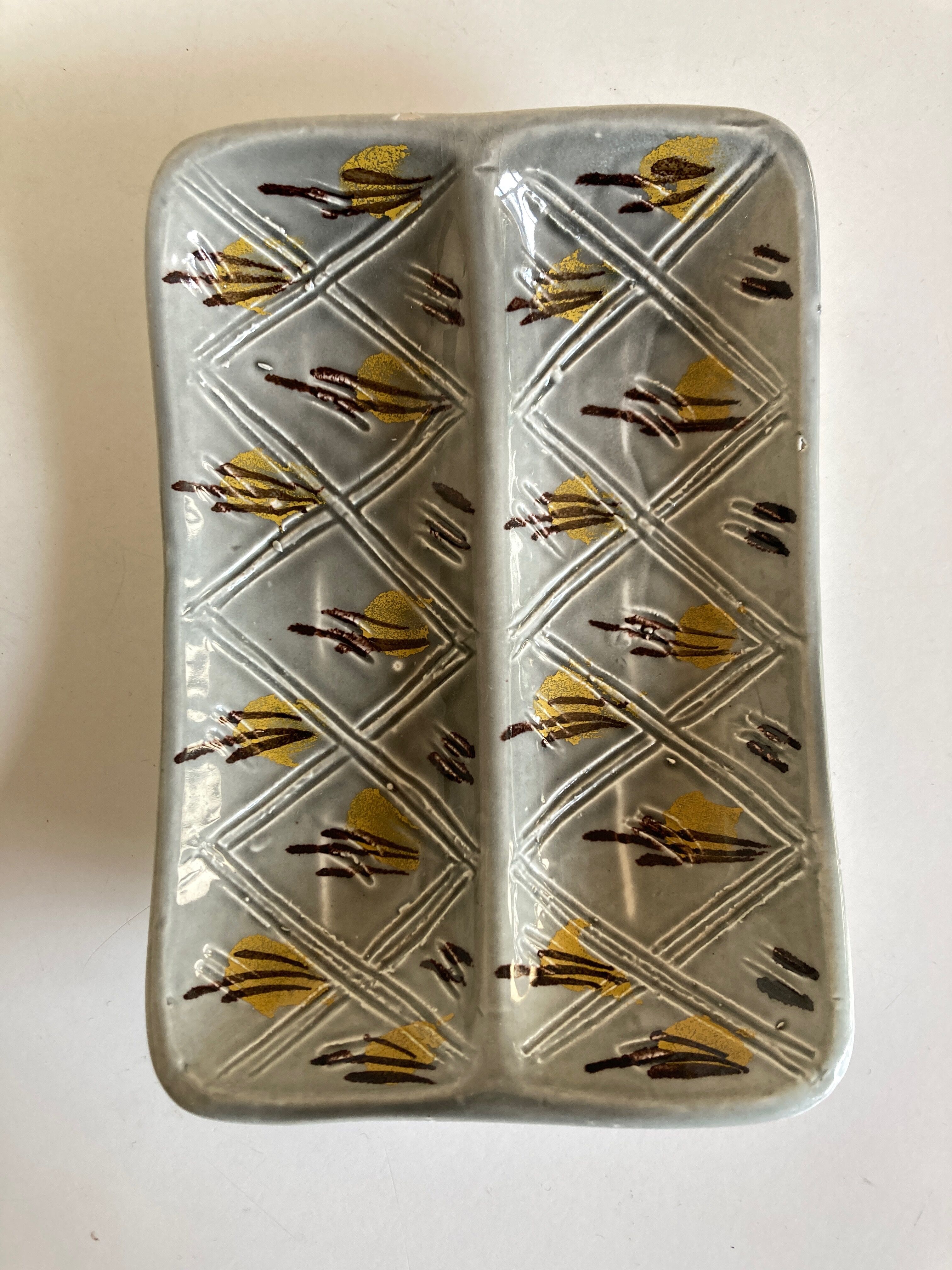 Italian ceramic empty pocket Tasca sgraffito 1960