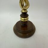 Large antique brass candle stick with wooden details , 1930’s