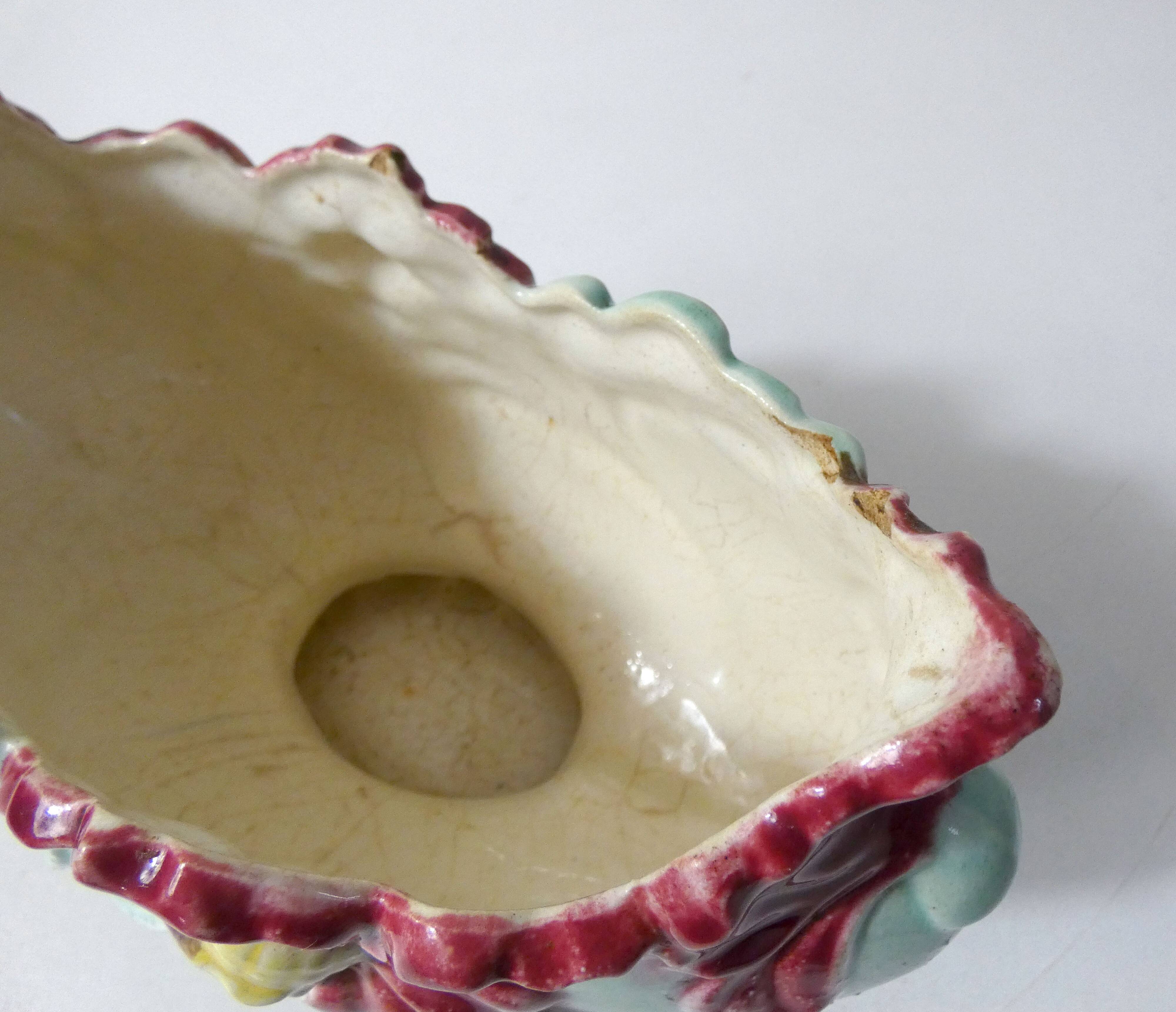 Old barbotine small earthenware planter