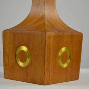 Lampe de table, teck et laiton, années 1960, Suède