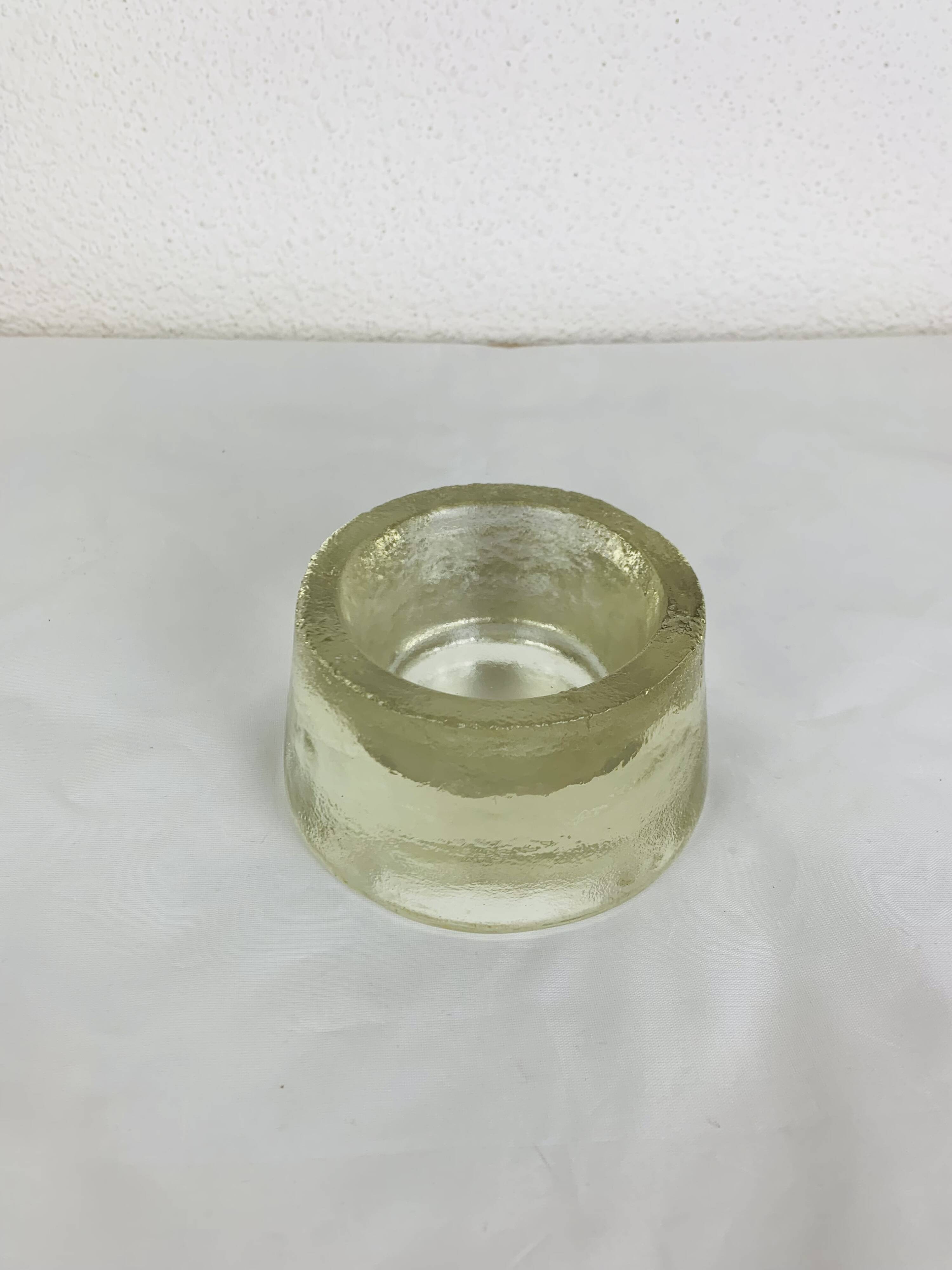 Vintage solid glass ice cube tray, ashtray