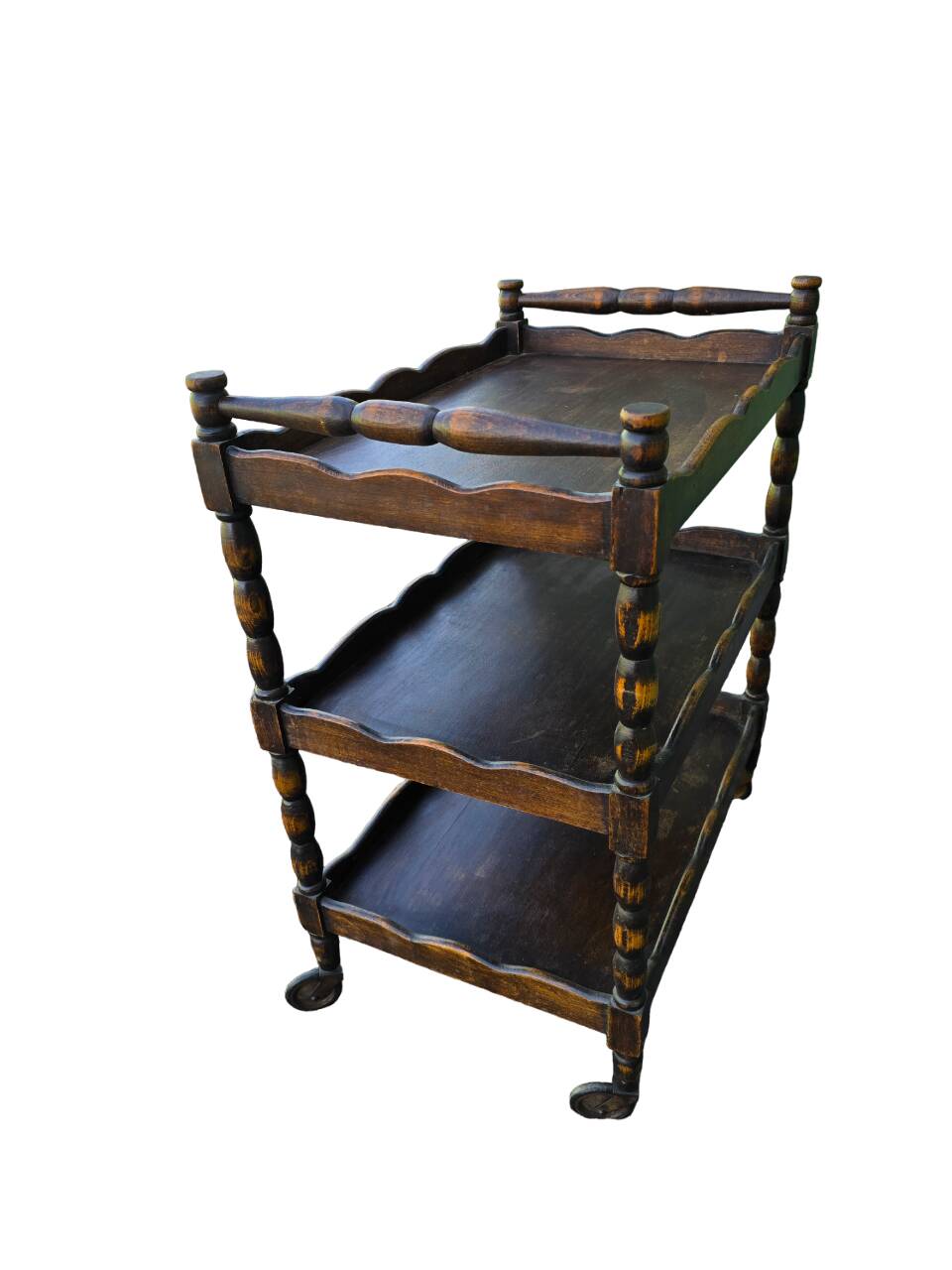 Old wooden serving trolley