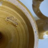 Pair of glazed earthenware candlesticks Pichon Uzès 1960