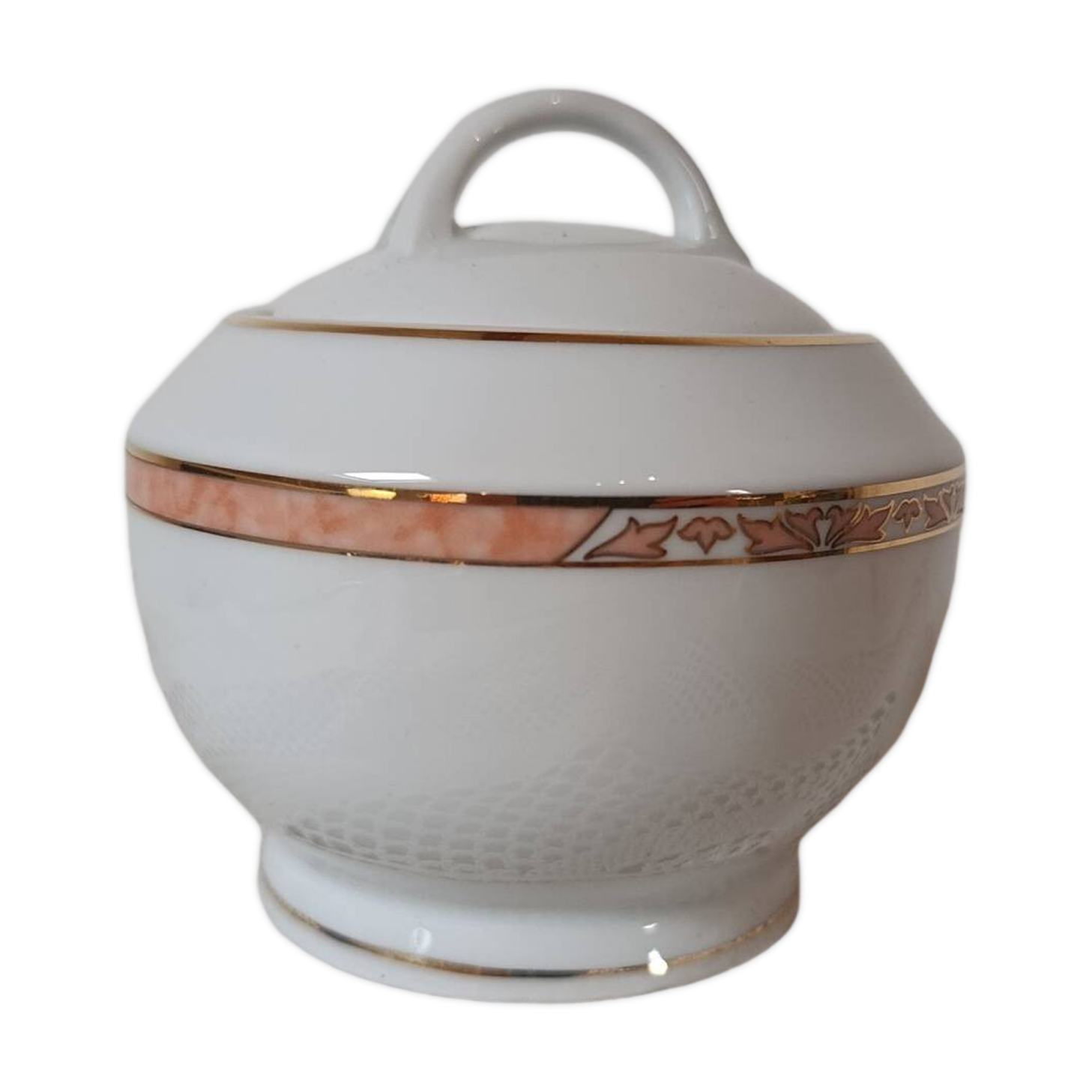 sugar bowl porcelain Limoges Philippe Deshoulières model Auray