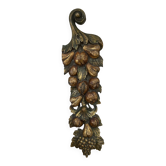 Large wall sculpture in gilded carved wood – fruits and foliage –