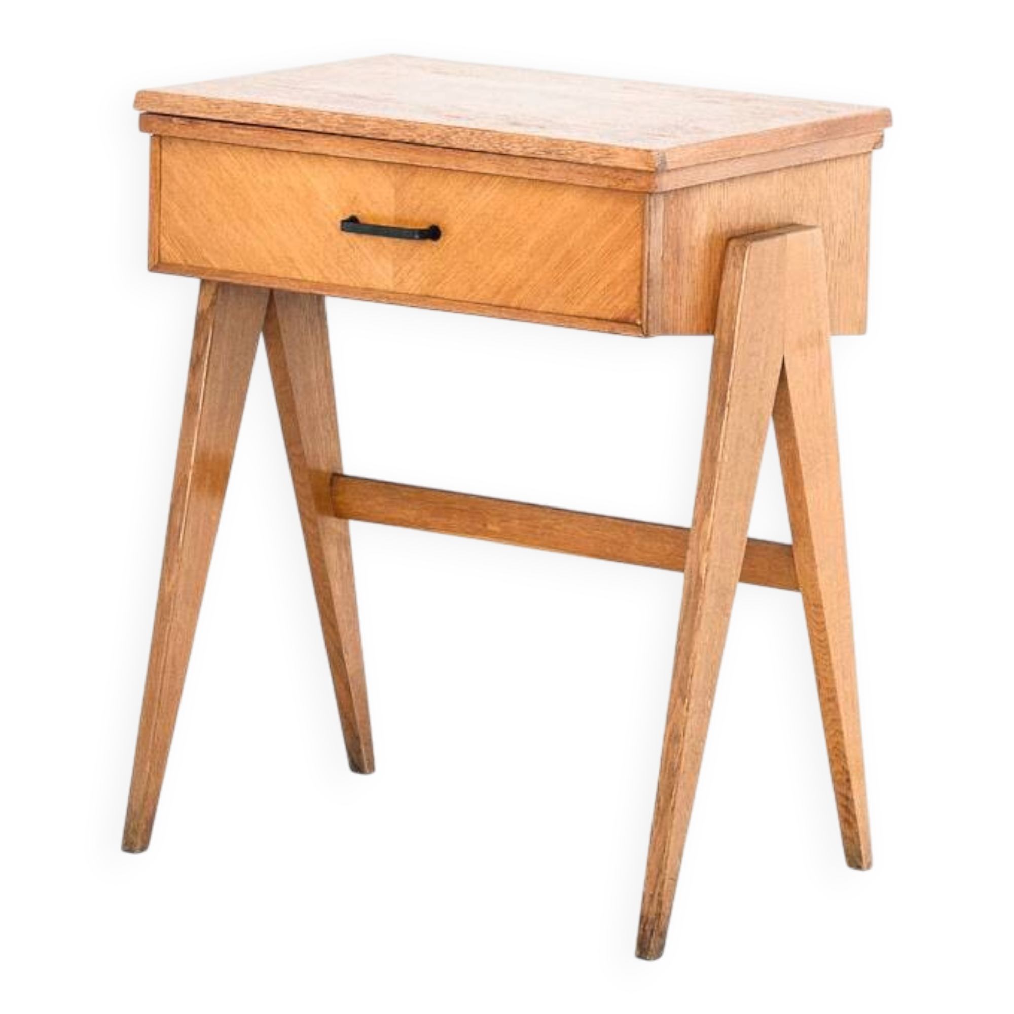 Vintage console or side table. Oak splayed legs - France 60s
