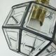 Glashuette Limburg SUSPENSION abat-jour en verre clair et laiton1960s 70s