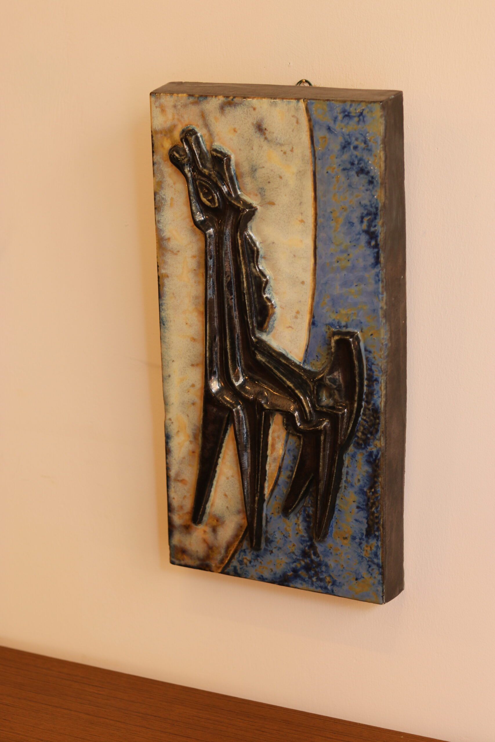 Wall ceramic in stoneware signed Guérin (Bouffioulx)