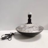 Postmodern Handmade Grey Raku Ceramic Table Lamp, Signed, Italy