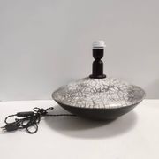 Lampe postmoderne en céramique Raku grise faite à la main, signée, Italie