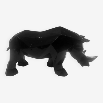 Black origami rhino - artypopart