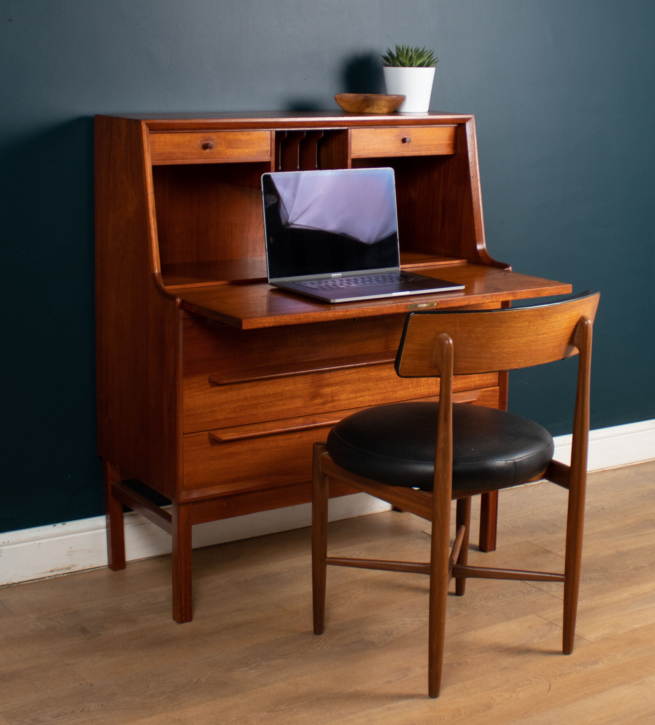 Restored 1960s Retro Danish Bureau Desk Mid Century