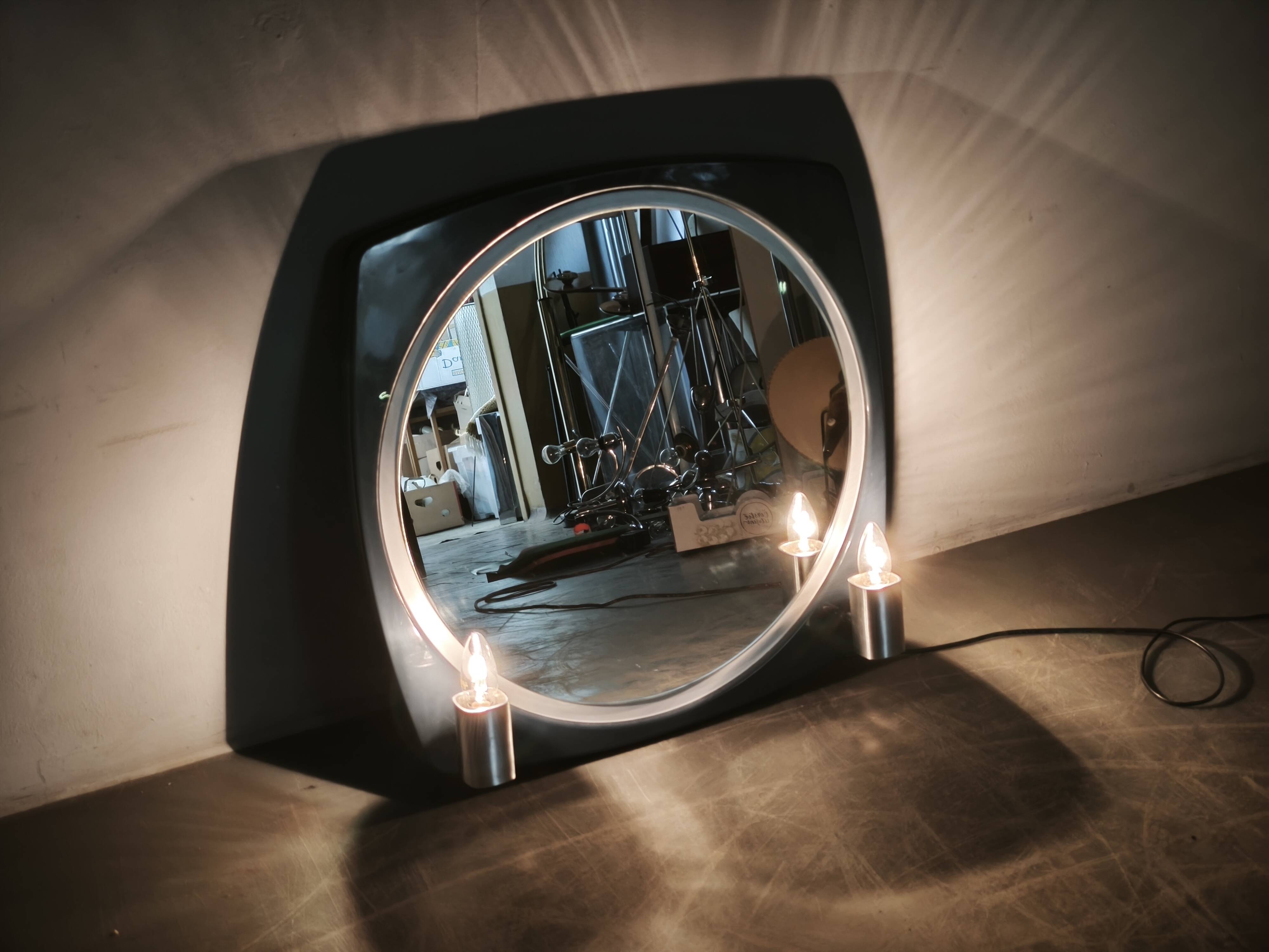 Miroir illuminé de l'ère spatiale italienne par Thema, années 1970