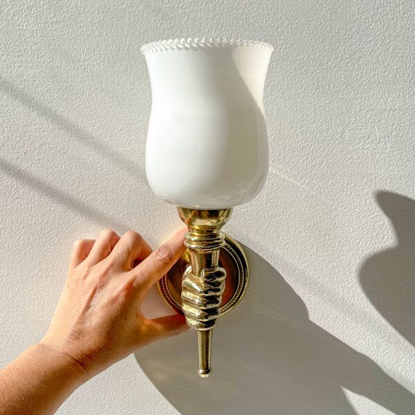 Paire d’appliques murales vintage en laiton – Maison Jansen, années 1960