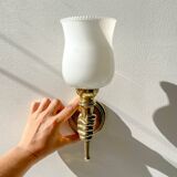 Pair of vintage brass wall sconces – Maison Jansen, 1960s